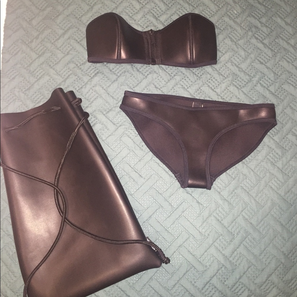 Authentic Black Strapless Triangl Bikini